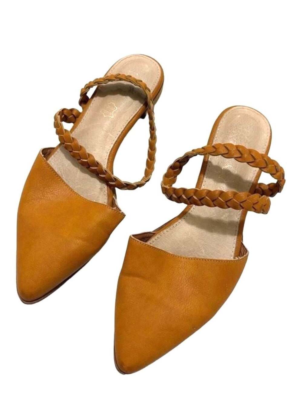 Journee Collection Leather Mules Braided Ankle Strap Boho Chic